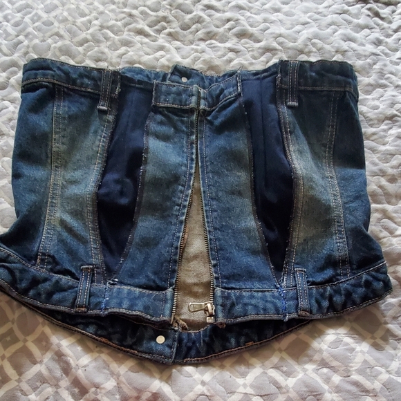 NWOT ZARA denim Bustier XL - Picture 8 of 10